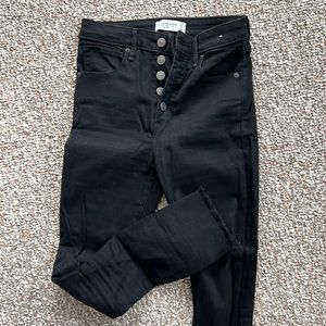 Abercrombie Straight Leg Stretch Black Jeans